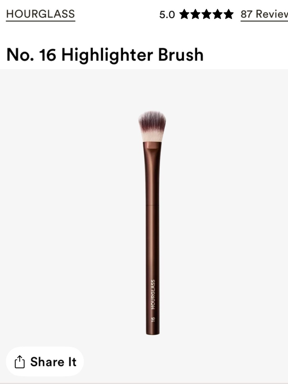 Hourglass No. 16 Highlighter Brush — new in box